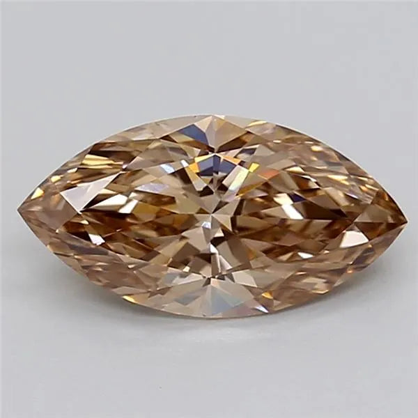 2.04ct Marquise Lab Grown Diamond (Colour Fancy Light Brown, Clarity VVS2, IGI Certified)