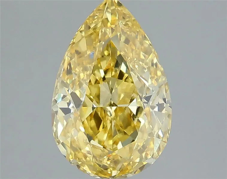 2.08ct Pear Lab Grown Diamond (Colour Fancy Vivid Yellow, Clarity VVS2, IGI Certified)