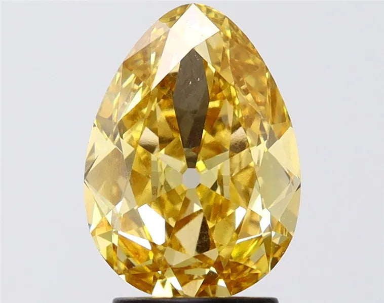 2.10ct Pear european cut Lab Grown Diamond (Colour Fancy Yellow, Clarity VVS2, IGI Certified)