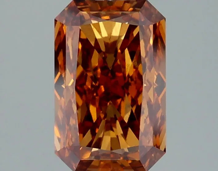 2.10ct Radiant Lab Grown Diamond (Colour Fancy Vivid Brown Orange, Clarity VVS2, IGI Certified)