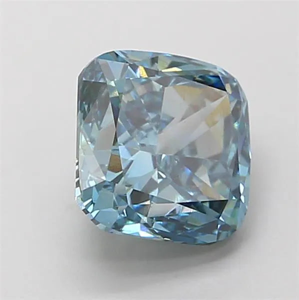 2.14ct Cushion modified Lab Grown Diamond (Colour Fancy Vivid Greenish Blue, Clarity VS1, IGI Certified)