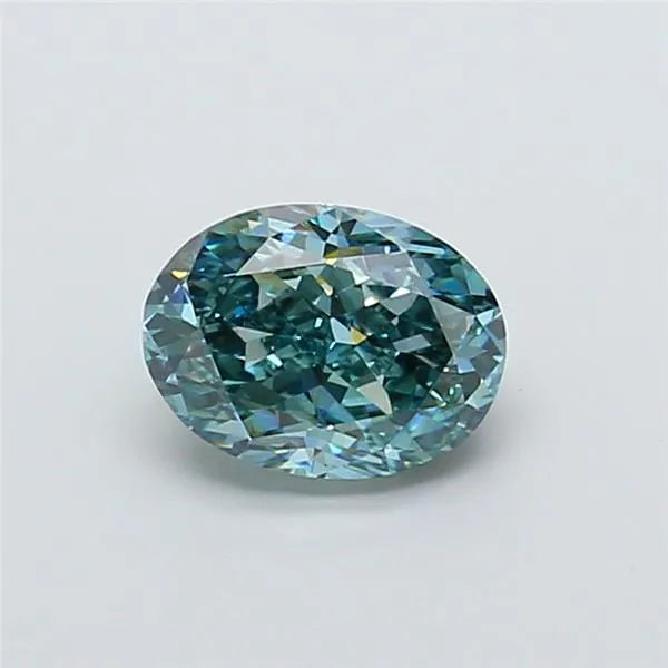 2.16ct Oval Lab Grown Diamond (Colour Fancy Vivid Blueish Green, Clarity VS2, IGI Certified)