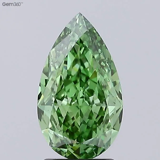 2.20ct Pear Lab Grown Diamond (Colour Fancy Vivid Green, Clarity VS1, IGI Certified)