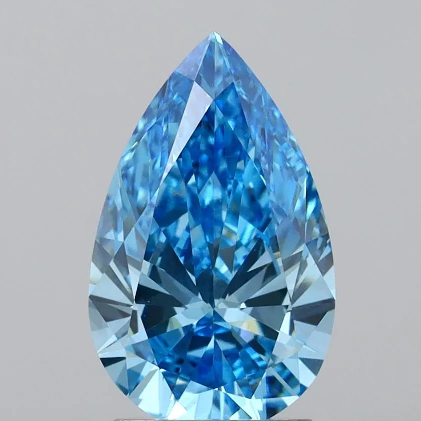 2.22ct Pear Lab Grown Diamond (Colour Fancy Vivid Blue, Clarity VVS2, IGI Certified)