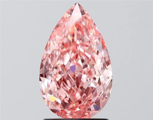 2.23ct Pear Lab Grown Diamond (Colour Fancy Vivid Pink, Clarity VS2, IGI Certified)