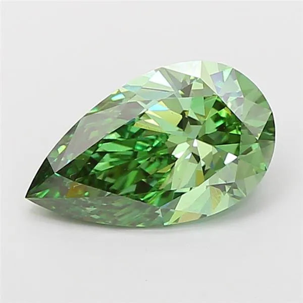 2.25ct Pear Lab Grown Diamond (Colour Fancy Vivid Green, Clarity VS1, IGI Certified)