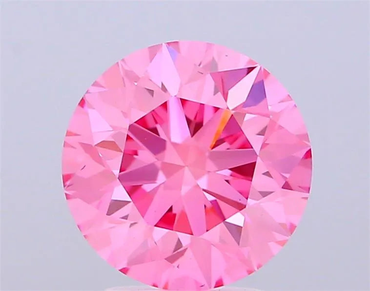 2.50ct Round Lab Grown Diamond (Colour Fancy Vivid Pink, Clarity VS1, Cut EX, IGI Certified)