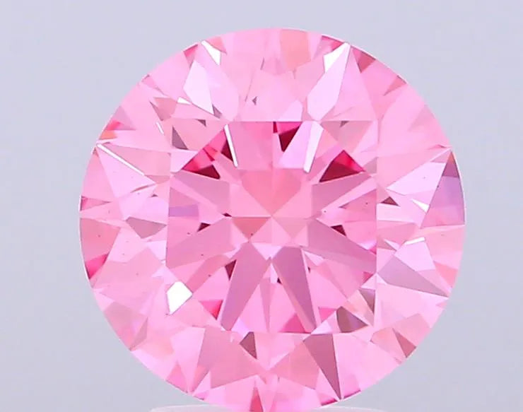 2.50ct Round Lab Grown Diamond (Colour Fancy Vivid Pink, Clarity VS1, Cut ID, IGI Certified)