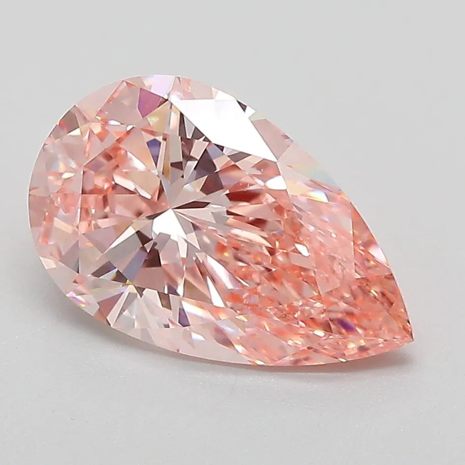 2.52ct Pear Lab Grown Diamond (Colour Fancy Vivid Pink, Clarity VVS2, IGI Certified)