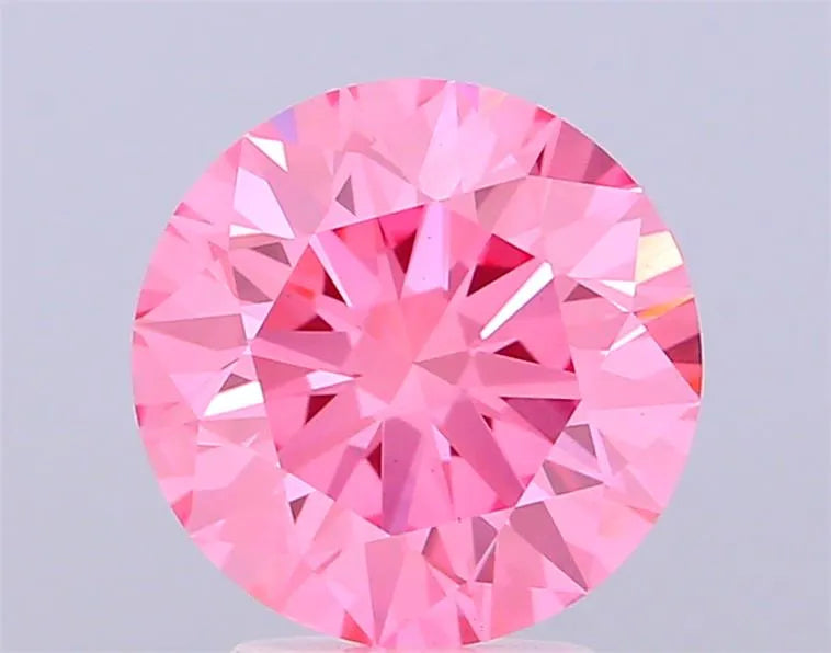 2.52ct Round Lab Grown Diamond (Colour Fancy Vivid Pink, Clarity VS1, Cut ID, IGI Certified)
