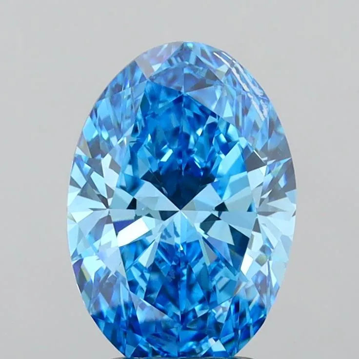 2.54ct Oval Lab Grown Diamond (Colour Fancy Vivid Blue, Clarity VS1, IGI Certified)