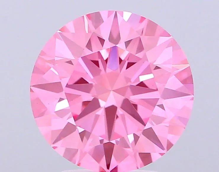 2.55ct Round Lab Grown Diamond (Colour Fancy Vivid Pink, Clarity VS1, Cut ID, IGI Certified)
