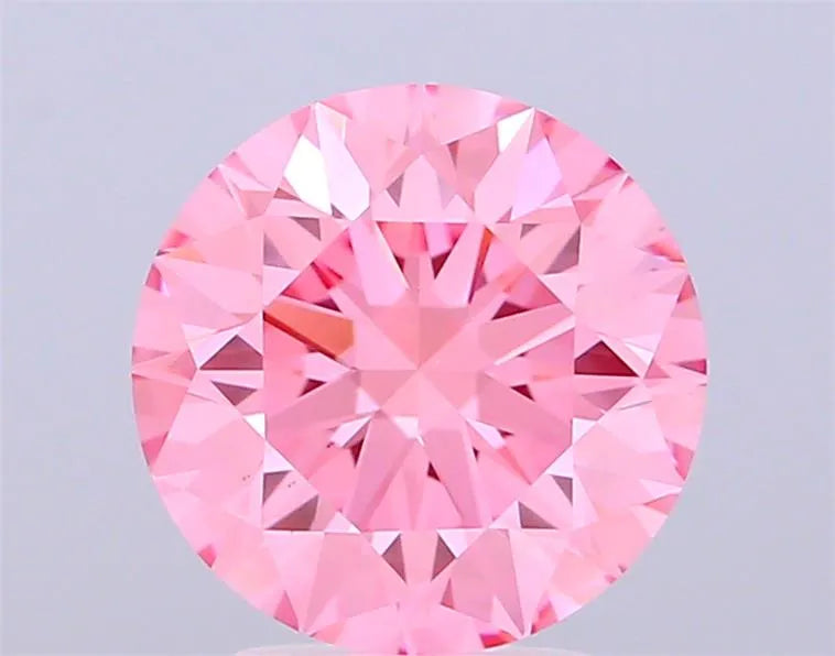 2.56ct Round Lab Grown Diamond (Colour Fancy Vivid Pink, Clarity VS1, Cut ID, IGI Certified)
