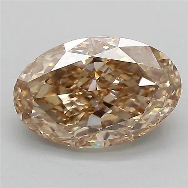 2.57ct Oval Lab Grown Diamond (Colour Fancy Light Brown, Clarity VS2, IGI Certified)