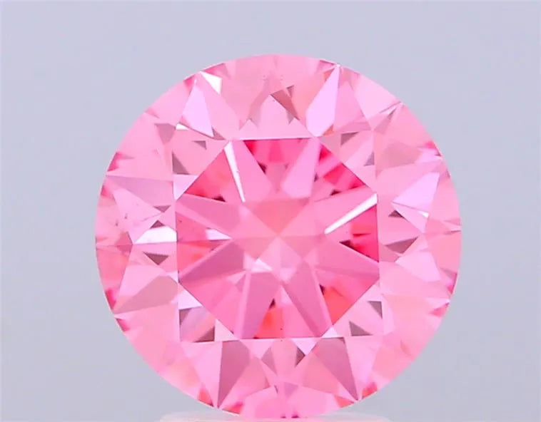 2.60ct Round Lab Grown Diamond (Colour Fancy Vivid Pink, Clarity VS1, Cut ID, IGI Certified)