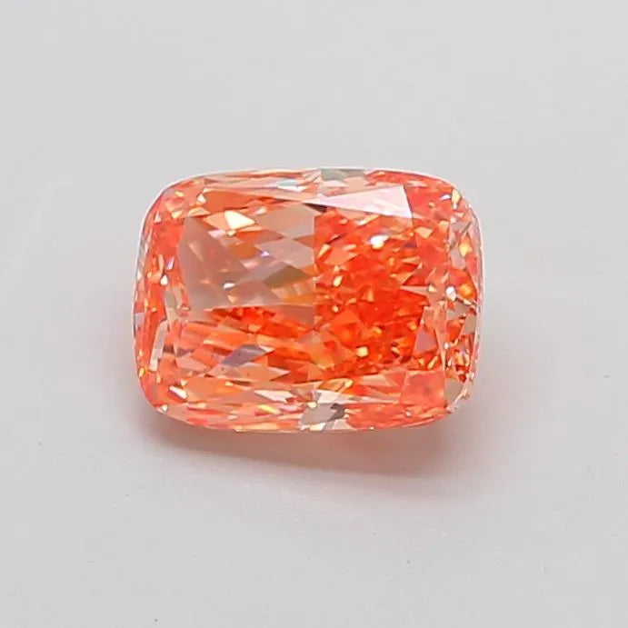 2.65ct Cushion modified Lab Grown Diamond (Colour Fancy Vivid Pinkish Orange, Clarity VVS2, IGI Certified)