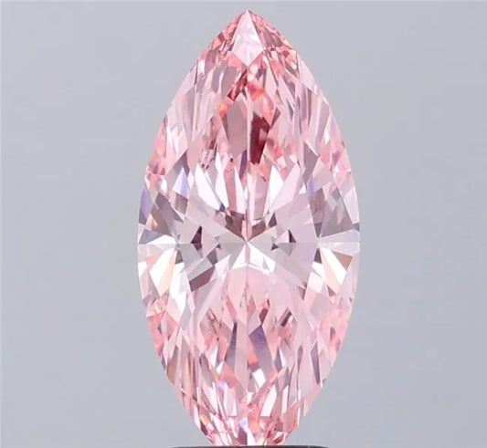 2.74ct Marquise Lab Grown Diamond (Colour Fancy Vivid Pink, Clarity VVS2, IGI Certified)