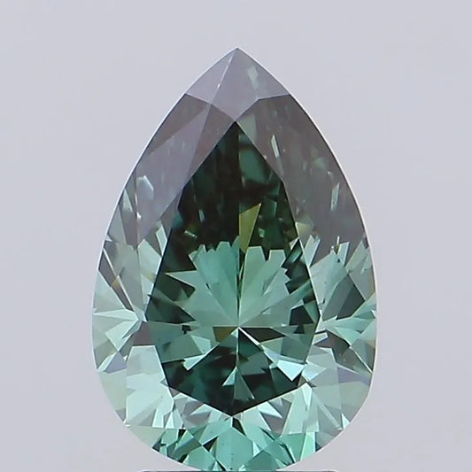 2.84ct Pear Lab Grown Diamond (Colour Fancy Vivid Green, Clarity VS2, IGI Certified)