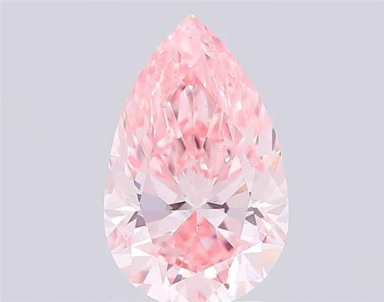 2.98ct Pear Lab Grown Diamond (Colour Fancy Vivid Pink, Clarity VS2, IGI Certified)