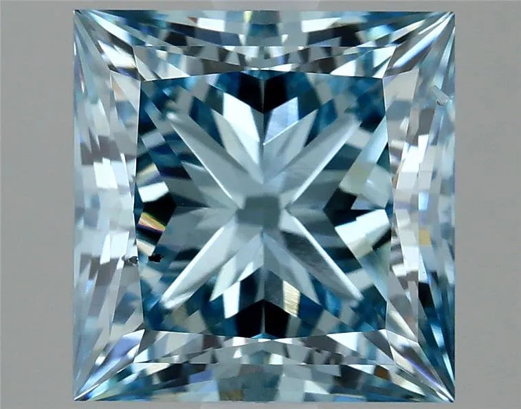 2.96ct Princess Lab Grown Diamond (Colour Fancy Intense Blue, Clarity VS2, IGI Certified)