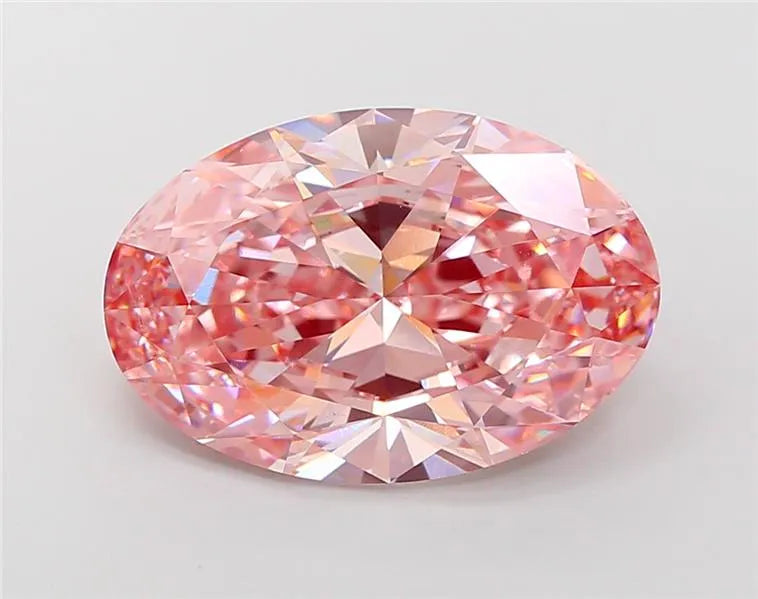 10,01 ct ovaler, im Labor gezüchteter Diamant (Farbe: Fancy Vivid Pink, Reinheit: VS1, IGI-zertifiziert)