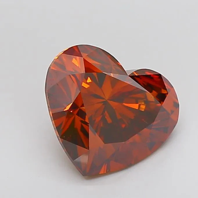 5.08ct Heart Lab Grown Diamond (Colour Fancy Deep Orange, Clarity VS1, IGI Certified)