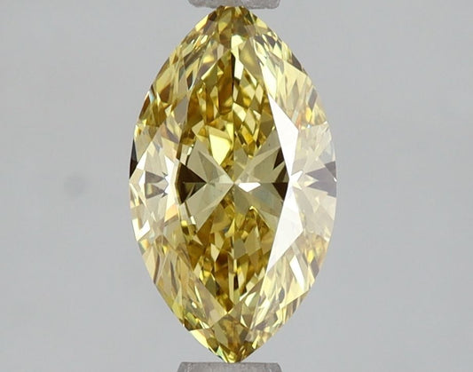 Lab-Grown Marquise Diamond - 1.04 Carats, Fancy Vivid Yellow Color, VS1 Clarity - Certified by IGI - Report Number: LG649413889
