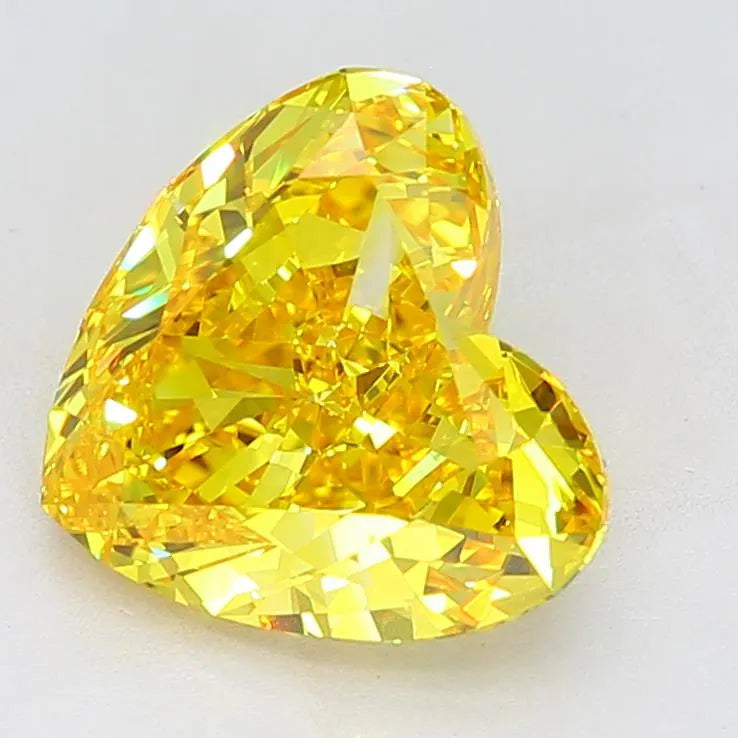 6.33ct Heart Lab Grown Diamond (Colour Fancy Vivid Yellow, Clarity VVS2, IGI Certified)