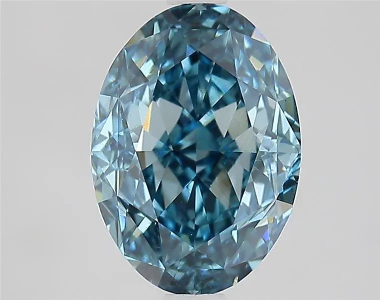 Diamant ovale de 2,80 ct (couleur bleu vif fantaisie, pureté VVS2, certifié IGI)
