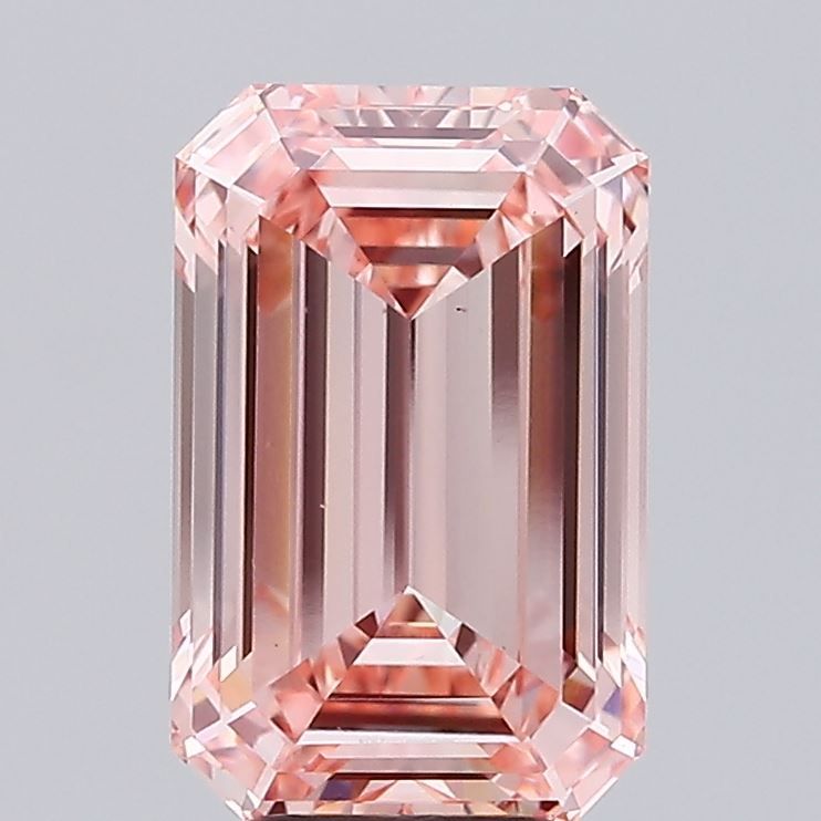 Lab-Grown Emerald Diamond - 5.03 Carats, Fancy Intense Pink Color, VS1 Clarity - Certified by IGI - Report Number: LG681572934