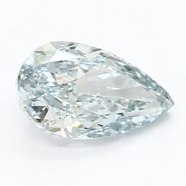 Diamant de laboratoire taille poire de 1,45 ct (couleur bleu vert fantaisie, pureté VVS2, certifié IGI)