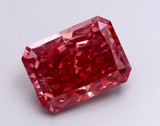 Lab-Grown Radiant Diamond - 5.02 Carats, Fancy Vivid Brownish Pink Color, VS1 Clarity - Certified by IGI - Report Number: LG621407319