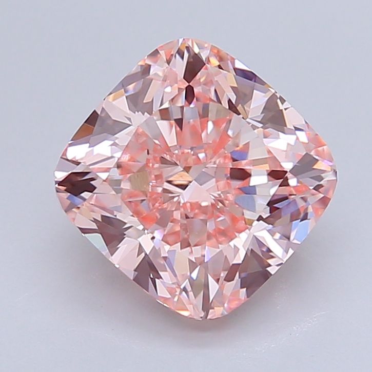 Lab-Grown Cushion Diamond - 3.45 Carats, Fancy Intense Pink Color, VS1 Clarity - Certified by IGI - Report Number: LG642474396
