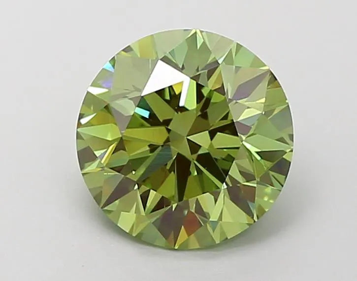 2.22ct Round Lab Grown Diamond (Colour Fancy Vivid Green, Clarity VS1, Cut ID, IGI Certified)