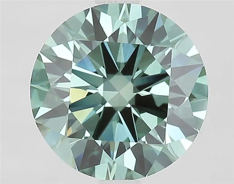 2.48ct Round Lab Grown Diamond (Colour Fancy Vivid Green, Clarity VS1, Cut ID, IGI Certified)