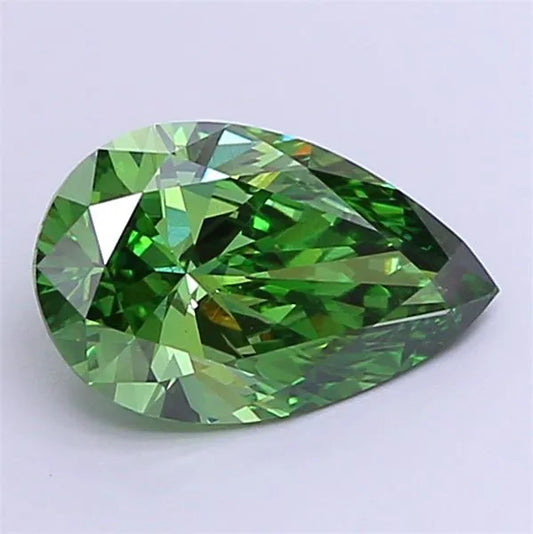 1,56 ct birnenförmiger, im Labor gezüchteter Diamant (Farbe: Fancy Vivid Green, Reinheit: VS1, IGI-zertifiziert)