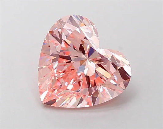 Diamant de laboratoire en forme de cœur de 2,07 ct (couleur rose intense fantaisie, pureté VVS2, certifié IGI)