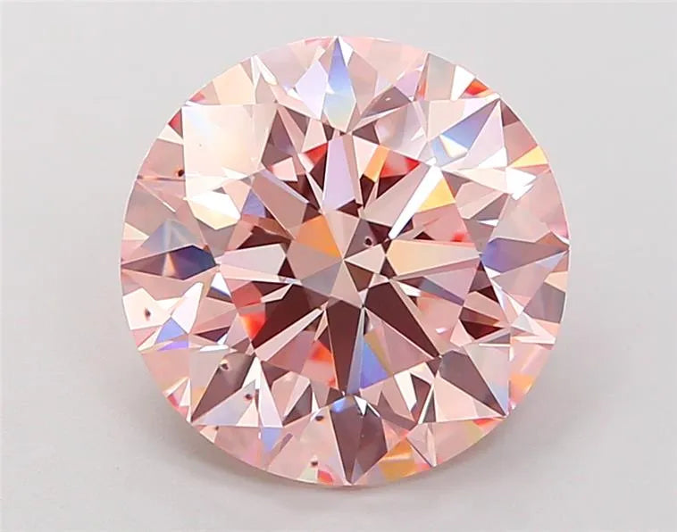 5,06 ct runder, im Labor gezüchteter Diamant (Farbe: Fancy Intense Pink, Reinheit: VS2, Schliff: ID, IGI-zertifiziert)