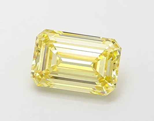 1.09ct Emerald Lab Grown Diamond (Colour Fancy Yellow, Clarity VS1, IGI Certified)