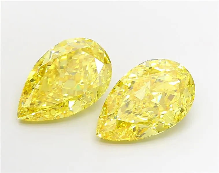 10.08ct Pear Lab Grown Diamond (Colour Fancy Vivid Yellow, Clarity VS2, IGI Certified)