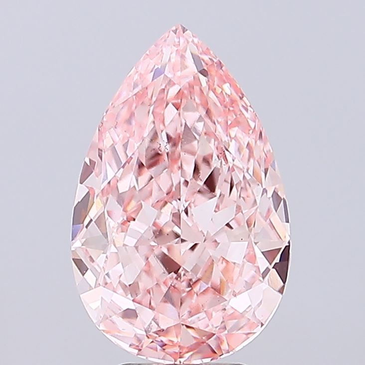 Lab-Grown Pear Diamond - 6.12 Carats, Fancy Vivid Pink Color, VS2 Clarity - Certified by IGI - Report Number: LG662483451