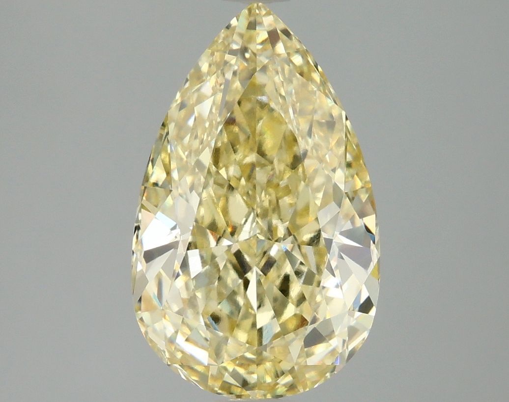 Lab-Grown Pear Diamond - 3.04 Carats, Fancy Intense Yellow Color, VVS2 Clarity - Certified by IGI - Report Number: LG681597744
