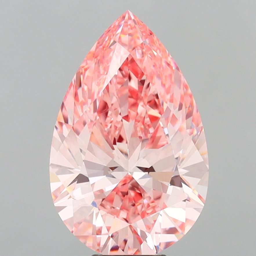 Lab-Grown Pear Diamond - 8.29 Carats, Fancy Vivid Pink Color, VS1 Clarity - Certified by IGI - Report Number: LG692513037