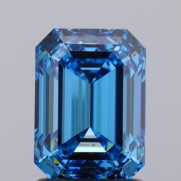 Lab-Grown Emerald Diamond - 2.02 Carats, Fancy Vivid Blue Color, VVS2 Clarity - Certified by IGI - Report Number: LG638460054