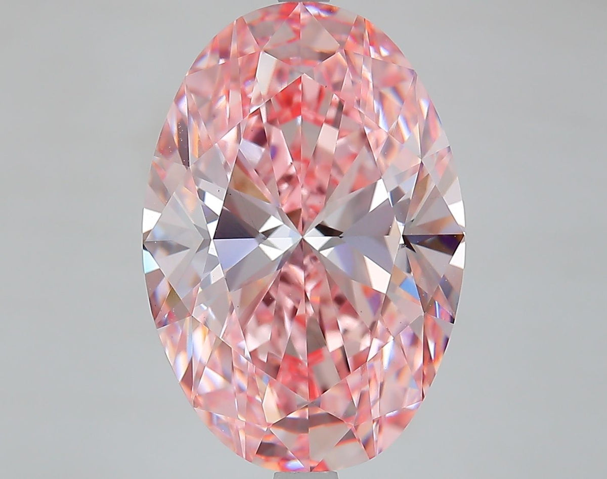 Lab-Grown Oval Diamond - 8.01 Carats, Fancy Intense Pink Color, VS1 Clarity - Certified by IGI - Report Number: LG627440713