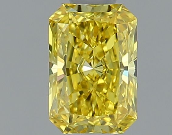 Lab-Grown Radiant Diamond - 0.53 Carats, Fancy Vivid Yellow Color, VVS1 Clarity - Certified by IGI - Report Number: LG633412749