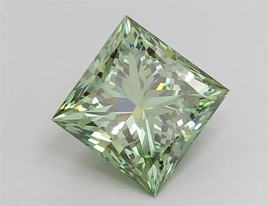 3,59 ct Princess-Diamant aus Laboranbau (Farbe: Fancy Vivid Green, Reinheit: VVS2, IGI-zertifiziert)