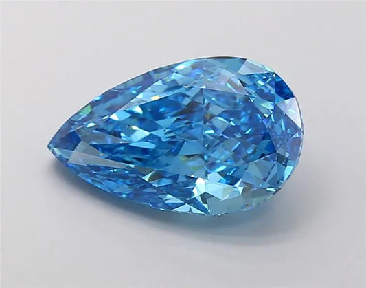 3.03ct Pear Lab Grown Diamond (Colour Fancy Vivid Blue, Clarity VS1, IGI Certified)