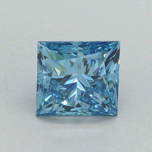 Lab-Grown Princess Diamond - 1.51 Carats, Fancy Vivid Blue Color, VVS2 Clarity - Certified by IGI - Report Number: LG644491345