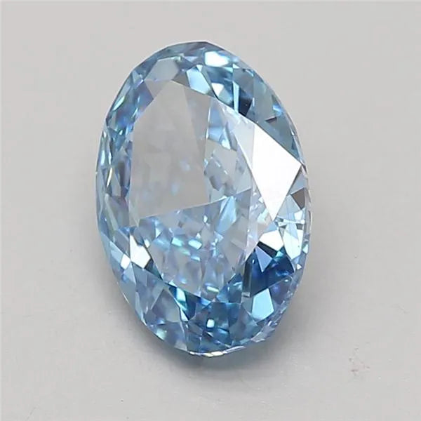 3.02ct Oval Lab Grown Diamond (Colour Fancy Vivid Blue, Clarity VS1, IGI Certified)